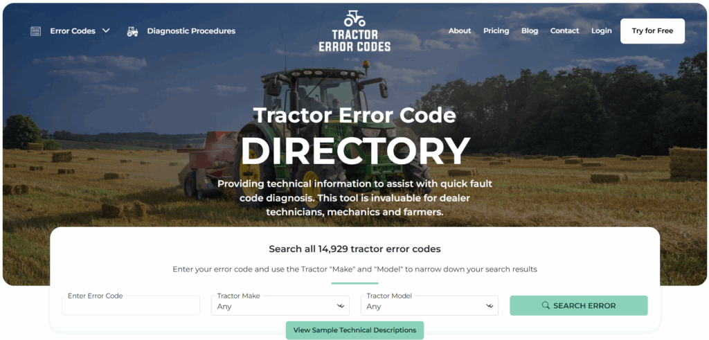 Tractor Error Code